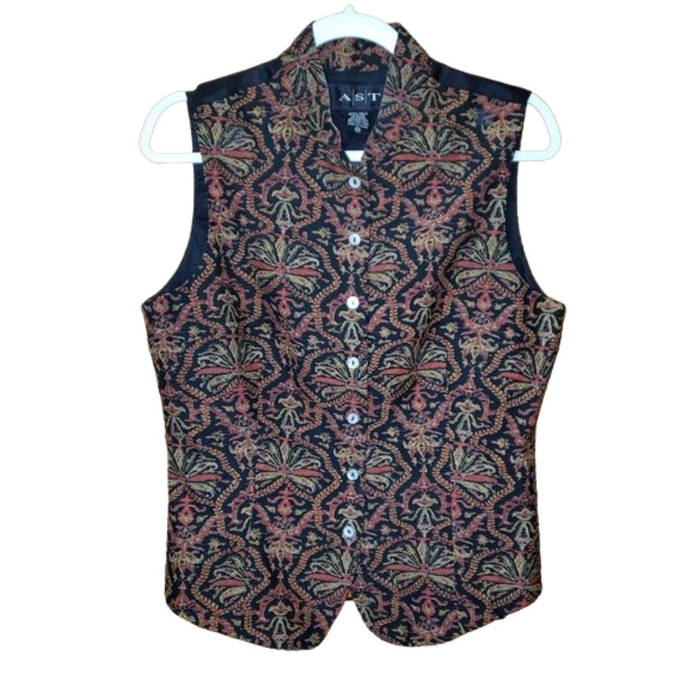 AST 100 % Silk Vest Vintage Size:12